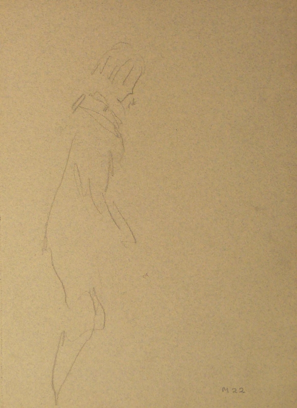 M 22 slightly drawn figure of a girl standing